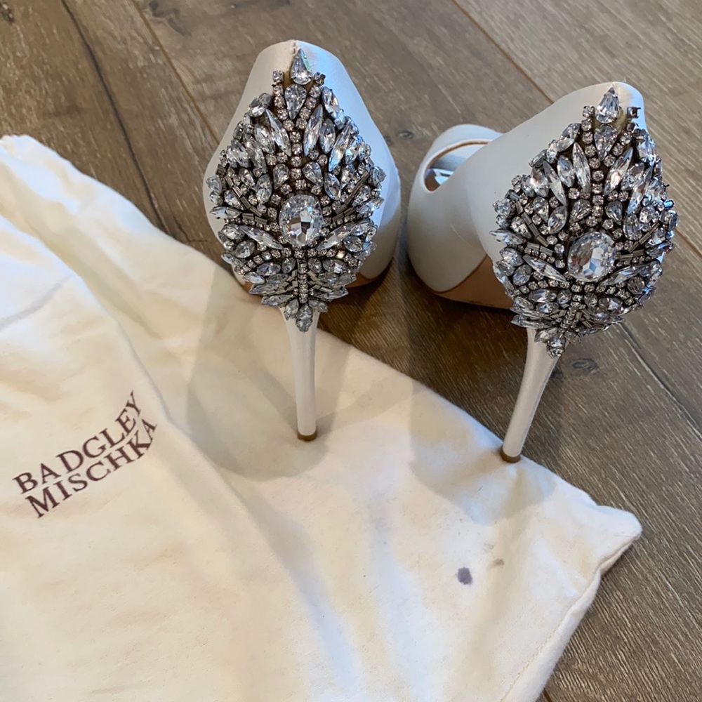 Silk jewel detailing wedding shoes
